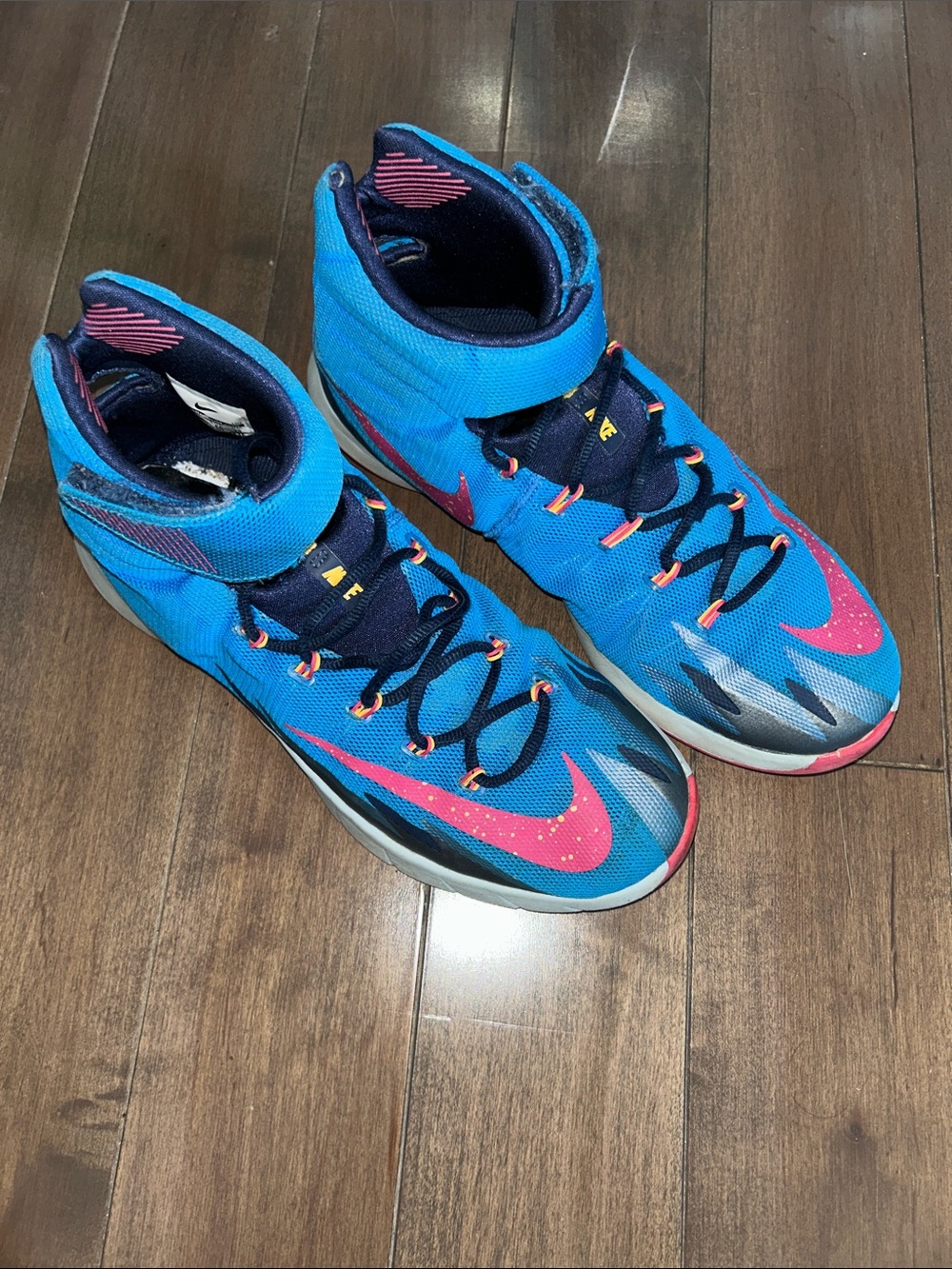 Nike Men's Blue and Pink Zoom HyperRev Basketball Shoes Size 10